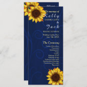 Sonnenblume/Blaue Hochzeitstorte Programm (Vorne/Hinten)