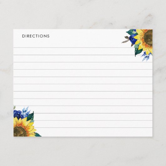 Sonnenblume Blaue Rose Leuchten Rezept Karten (Rückseite)