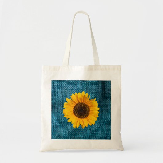 Sonnenblume Blauer Einfaltspinsel Tasche (Vorne)