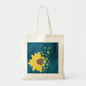 Sonnenblume Blauer Einfaltspinsel Tasche (Vorne)