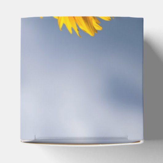 Sonnenblume Blauer Himmel Rustikale Hochzeit Geschenkschachtel (Oben)