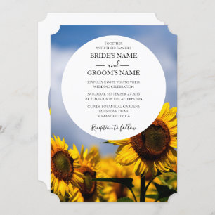 Sonnenblume Blauer Himmel Rustikale Hochzeitseinla Einladung