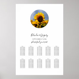 Sonnenblume Blauer Himmel Rustikale Hochzeitsstift Poster