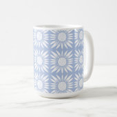 Sonnenblume Blaues Blumenmuster Kaffeetasse (VorderseiteRechts)