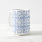 Sonnenblume Blaues Blumenmuster Kaffeetasse (Vorderseite Links)