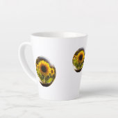 Sonnenblume Bliss Latte Tasse - 12 oz (Linke Ecke)