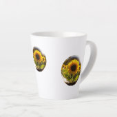Sonnenblume Bliss Latte Tasse - 12 oz (Rechte Ecke)