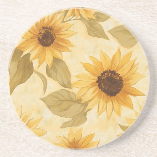 Sonnenblume Bliss Sandstone Getränkeuntersetzer (Vorne)