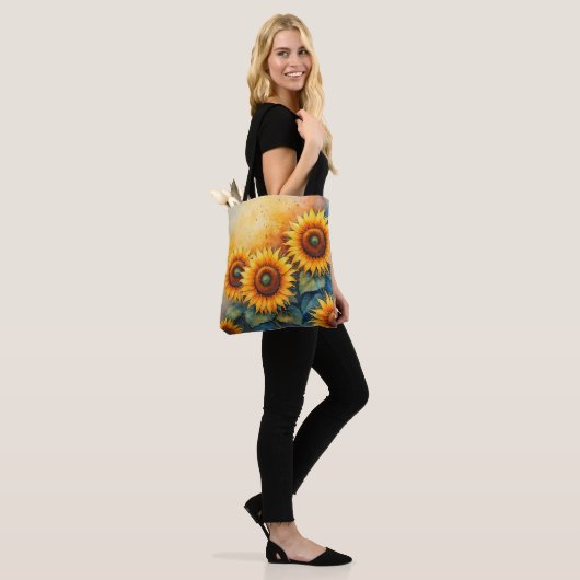 Sonnenblume Blossom Tote Tasche (Am Model)
