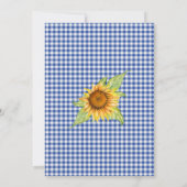 Sonnenblume Blue Gingham Baby Q Barbecue Einladung (Rückseite)