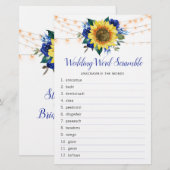 Sonnenblume Blue Rose Lights Brautparty Word Game (Vorne/Hinten)