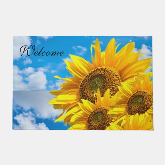 Sonnenblume Blue Sky Door Mat Fußmatte (Vorderseite)