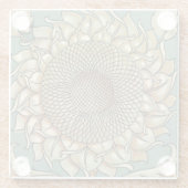 Sonnenblume blühen auf blaugrünem Hintergrund Glasuntersetzer (Rückseite)