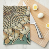 Sonnenblume blühen auf blaugrünem Hintergrund Handtuch (Viertel Falte)