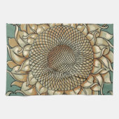 Sonnenblume blühen auf blaugrünem Hintergrund Handtuch (Horizontal)