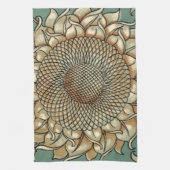 Sonnenblume blühen auf blaugrünem Hintergrund Handtuch (Vertikal)