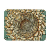 Sonnenblume blühen auf blaugrünem Hintergrund Magnet (Horizontal)