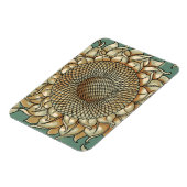 Sonnenblume blühen auf blaugrünem Hintergrund Magnet (Linke Seite)