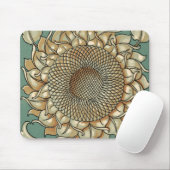 Sonnenblume blühen auf blaugrünem Hintergrund Mousepad (Mit Mouse)