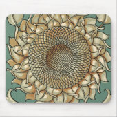 Sonnenblume blühen auf blaugrünem Hintergrund Mousepad (Vorne)