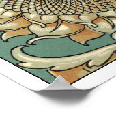 Sonnenblume blühen auf blaugrünem Hintergrund Poster (Ecke)