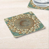 Sonnenblume blühen auf blaugrünem Hintergrund Rechteckiger Pappuntersetzer (angewinkelt)