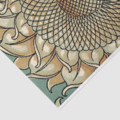 Sonnenblume blühen auf blaugrünem Hintergrund Seidenpapier (Ausschnitt)