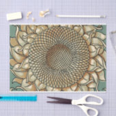 Sonnenblume blühen auf blaugrünem Hintergrund Seidenpapier (Handwerk)