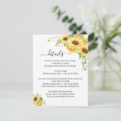 Sonnenblume Blume Boho Chic Details Beilage Karte (Stehend Vorderseite)