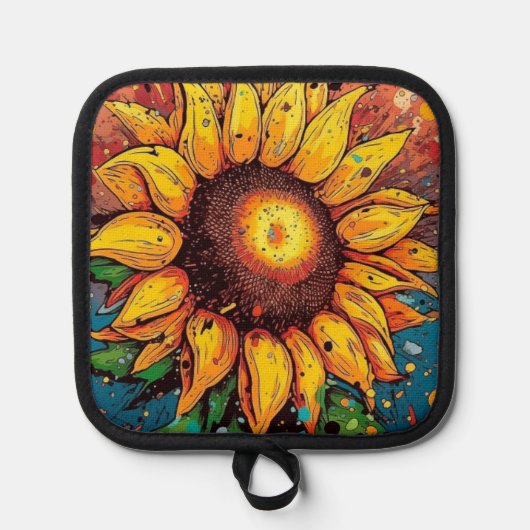Sonnenblume. Blume. farbenfroh Topflappen (Vorderseite)