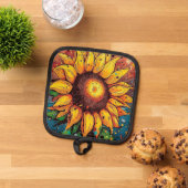 Sonnenblume. Blume. farbenfroh Topflappen (Oben Unten)