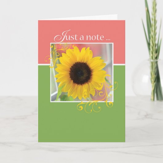 Sonnenblume Blume Hallo Note Card Karte (Vorderseite)