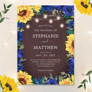 Sonnenblume Blume Mason Jar Wedding Einladung
