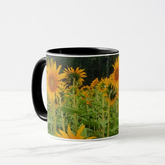 Sonnenblume-Blume Tasse (Vorderseite Links)