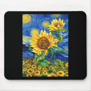 Sonnenblume Blume Van Gogh Style Starry Nigh Mousepad