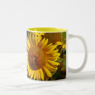 Sonnenblume-Blumen-Blumengarten-Tasse Zweifarbige Tasse