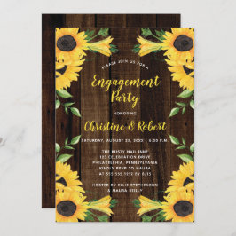 Sonnenblume Blumen Bouquet | Holz - Engagement - P Einladung
