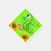 Sonnenblume Blumen Dinosaurier Papier Napkins Serviette (Ecke)