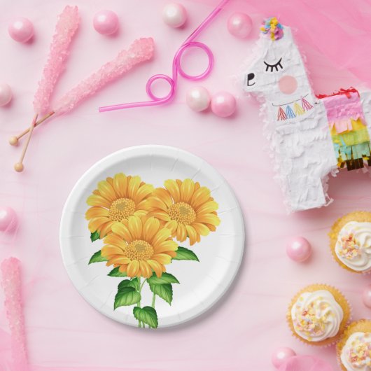 Sonnenblume Blumen Hochzeitsommer Party Gelb Pappteller (Party)