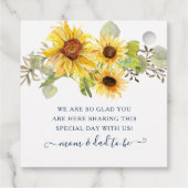 Sonnenblume Blumen Navy Blauer Rustikale Grünanlag Geschenkanhänger (Rückseite)