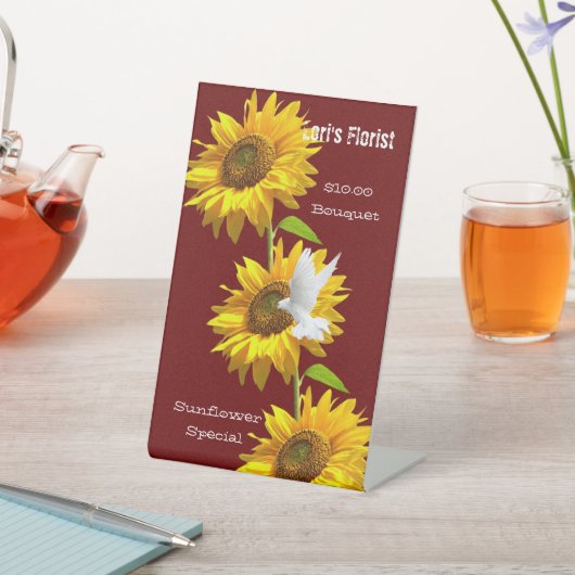 Sonnenblume Blumen Taubenparadies Schild Florist (In SItu)