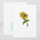 Sonnenblume, Blumen Thema Einladung (Vorne/Hinten)