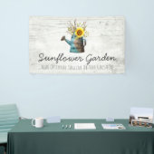 Sonnenblume-Blumen- u. rustikale hölzerne Vintage Banner (Messeveranstaltung)