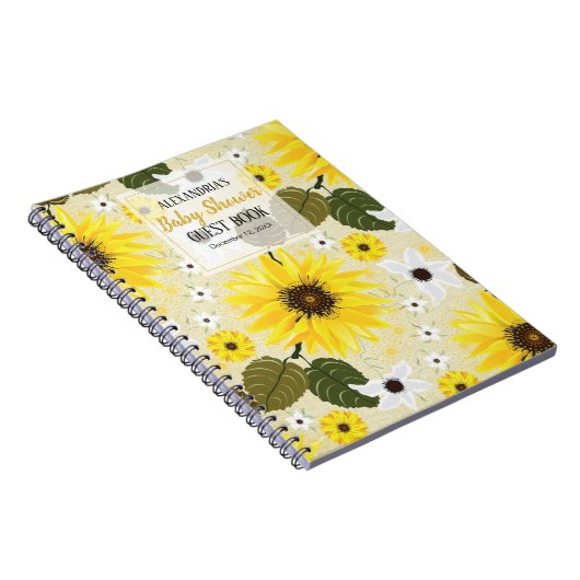 Sonnenblume Blumengarten Babydusche Gast Notizblock (Rechte Seite)