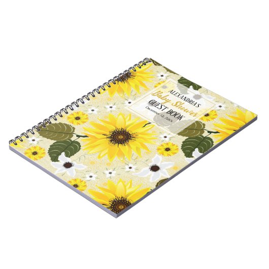 Sonnenblume Blumengarten Babydusche Gast Notizblock (Linke Seite)