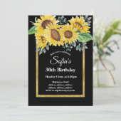 Sonnenblume, Blumengeburtstag Einladung (Stehend Vorderseite)