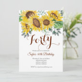 Sonnenblume, Blumengeburtstag Einladung (Stehend Vorderseite)