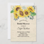 Sonnenblume, blumengeschmücktes Brautparty, Einlad Einladung (Vorderseite)
