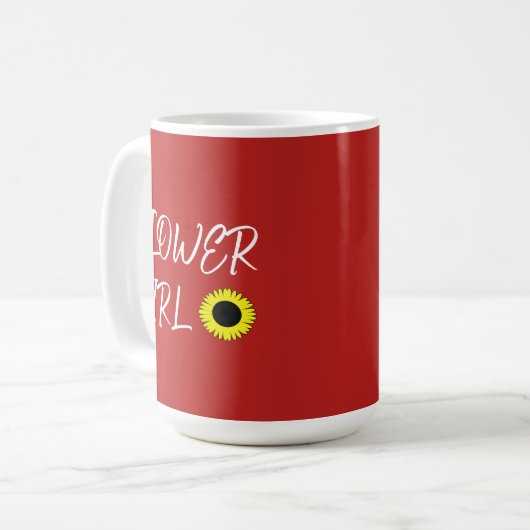 Sonnenblume Blumenmädchen Kaffeetasse (Vorderseite Links)