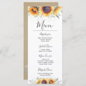 Sonnenblume | Blumenmenü Menükarte (Vorne/Hinten)